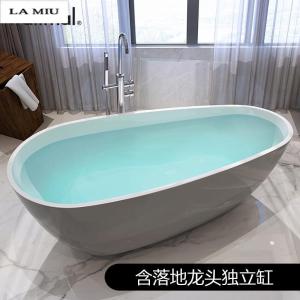 新款浴缸独立式小户型卫生间家用浴池浴盆欧式1.4-1.7米波迷娜BOMINA