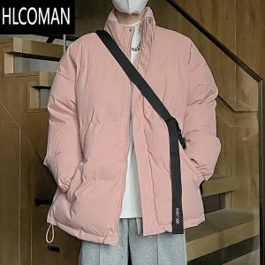 HLCOMAN2023新款棉衣男士棉袄加厚情侣ins百搭棉服立领p暖外套黑色