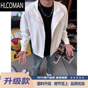 HLCOMANGTAL美式教练夹克外套男款软壳立领cleanfit飞行员棉服