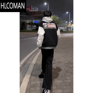 HLCOMAN网红同款国潮牌美式旗帜复古学院风棒球服外套男情侣刺绣夹克