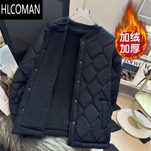 HLCOMAN加绒加厚内胆棉衣男短款内穿p暖中年内搭羽绒棉服爸爸穿冬季棉袄