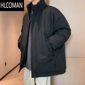 HLCOMAN立领羽绒棉服男潮流加绒加厚三防面包服宽松p暖棉衣棉袄子