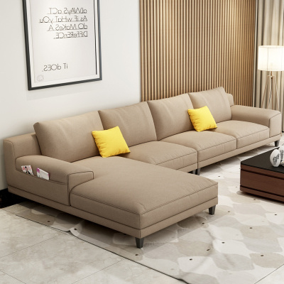 北欧布艺沙发组合简约现代可拆闪电客洗科技布沙发客厅轻奢整装乳胶沙发