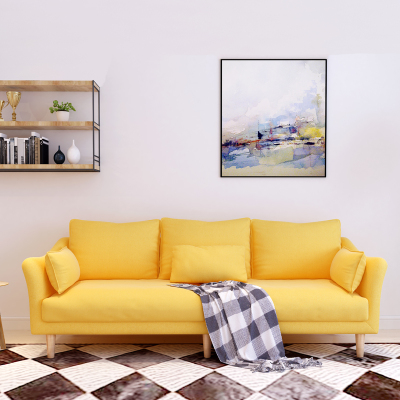 北欧风格布艺沙发小户型客厅整装闪电客沙发三人位现代简约乳胶羽绒沙发