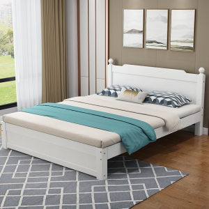 成人双人1米81.52单人儿童卧室经济型简约现代白色软靠欧式床
