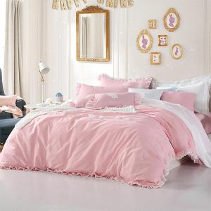 家柏饰(CORATED)家纺公主风床单纯色床单被套全棉被子四件套床上用品