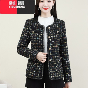 YIBUSHENG春2023新款小香风短外套女士高级感小众气质减龄显瘦大码上衣