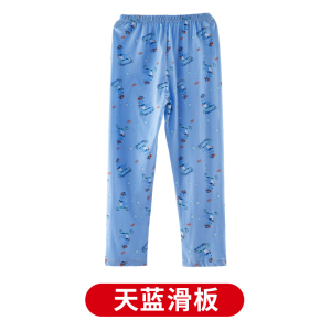 SHANCHAO男大童睡裤夏季青少年薄款家居裤卡通印花长裤筒宽松空调裤
