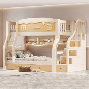 欧梵森 儿童床现代简约实木子母床上下床双层床高低床成人床大人床成年床多功能母子床上下铺木床