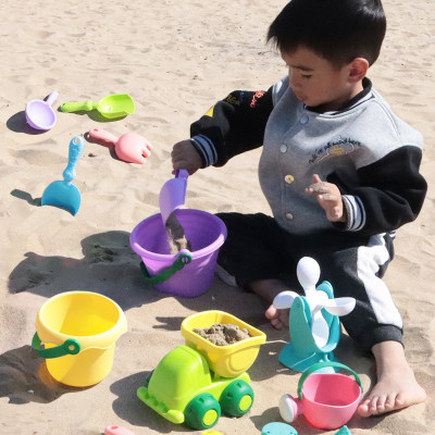 儿童沙滩玩具宝宝加厚软胶铲子和桶小孩沙模挖沙土玩沙子工具套装