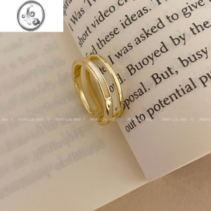 JiMi锆石贝壳素圈戒指女小众设计时尚个性食指戒网红气质简约高级指环