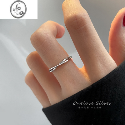 JiMiS925银银莫比乌斯素圈戒指女小众设计高级感对戒情侣2022年新款潮