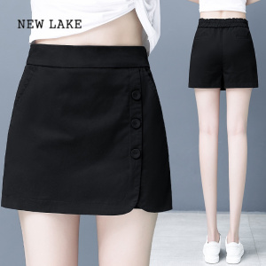 NEW LAKE休闲短裤女夏季宽松2024年新款高腰假两件显瘦a字外穿薄款裙裤子
