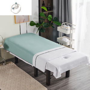 舒适主义美容院专用床单一客一换卫生防脏单件洞口巾隔脏被套头三件套LOGO
