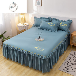 舒适主义床罩床裙式床套床单件1.5米1.8席梦思防尘保护套防滑床笠