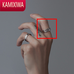 KAMIXIWA戒指男2022年新款潮网红高级感食指冷淡风单身钛钢开口指环