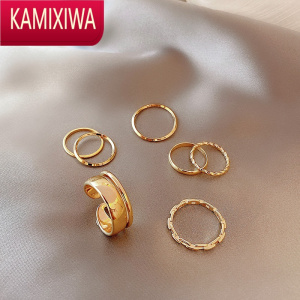 KAMIXIWA7件套戒指女小众设计轻奢精致ins潮时尚个性尾戒食指环简约冷淡风