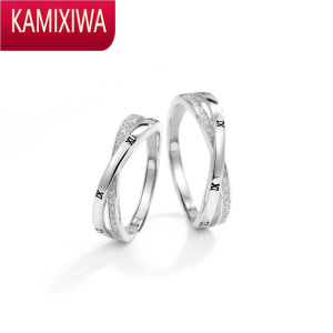 KAMIXIWA莫比乌斯环情侣戒指银一对戒设计纪念礼物送男女友