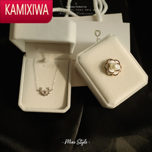 KAMIXIWA2022年新款轻奢小众银项链月光石仙女鹿角锁骨链情人节生日礼物
