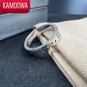 KAMIXIWA银ins小众设计戒指窄版4mm小精灵骷髅头时尚男女情侣对戒