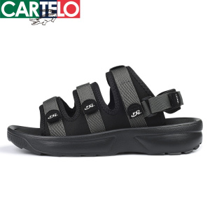 [线下专柜同款]卡帝乐鳄鱼(CARTELO)新款透气凉鞋男夏季休闲运动凉拖鞋沙滩鞋