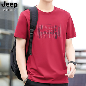 JEEP SPIRIT夏季运动休闲短袖男印花时尚T恤7066
