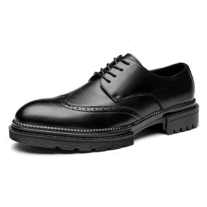 2024新年休闲花布洛克皮鞋男士正装商务鞋软底舒适青年单鞋