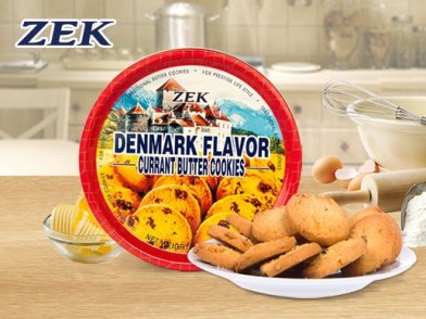 zek丹麦风味葡萄干黄油曲奇饼干 220g 马来西亚 进口 黄油