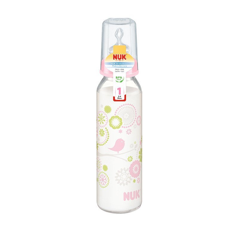 NUK耐高温玻璃奶瓶230ml （颜色随机发货）