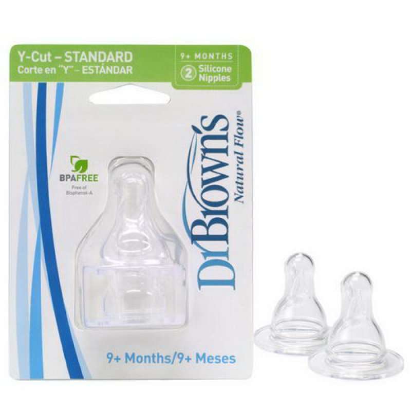 布朗博士Y型孔标准硅胶奶嘴2个吸塑装312
