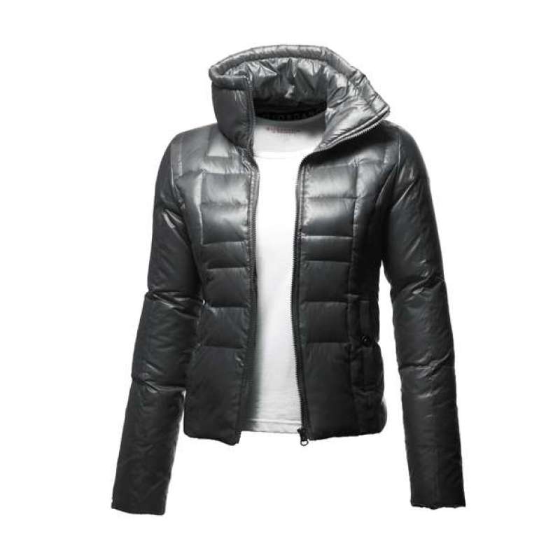 佐丹奴女装轻暖大立领修身羽绒服013715310010803(冷灰色/大码)