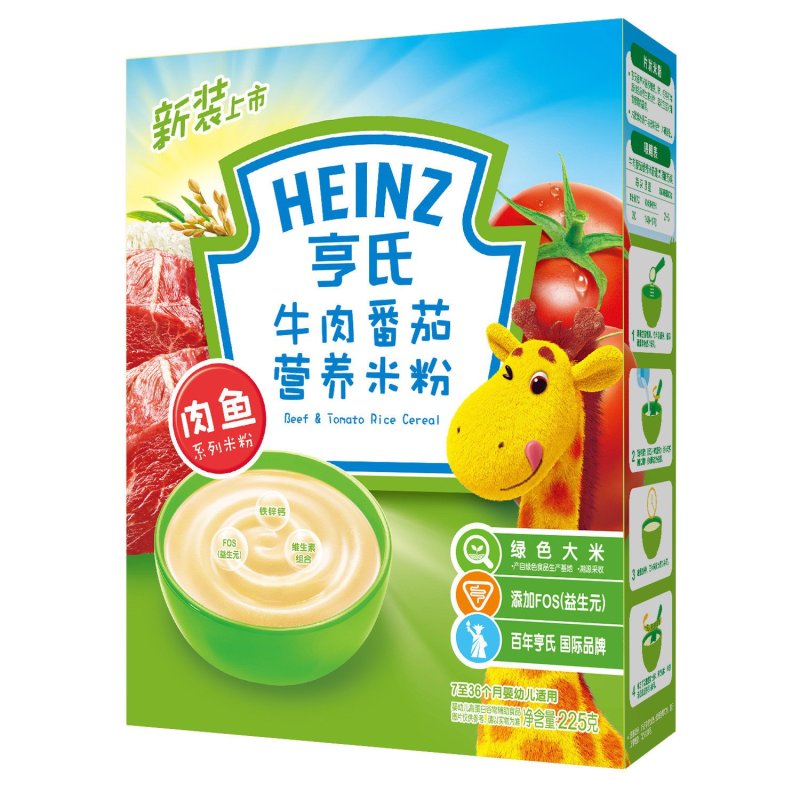 亨氏(Heinz)牛肉番茄营养米粉225g