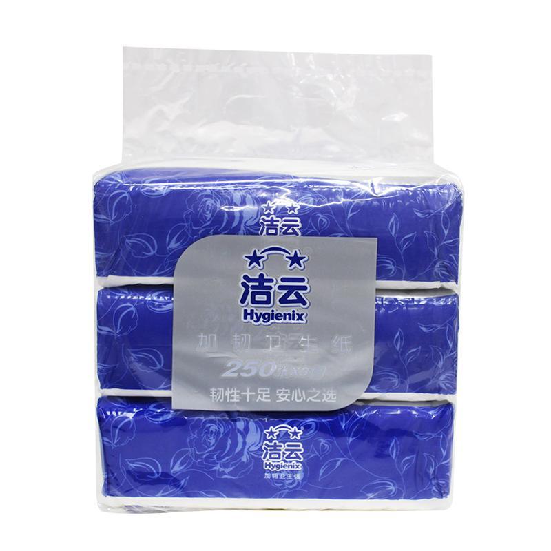 洁云加韧卫生纸250张*3包