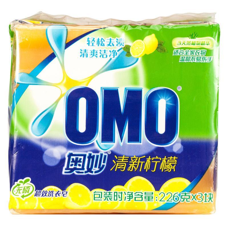 奥妙超效洗衣皂清新柠檬226g*3
