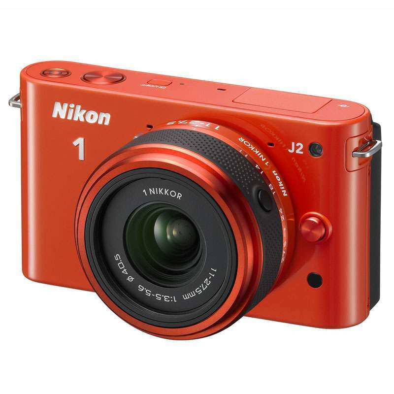 尼康(Nikon) 可换镜数码相机 J2 11-27.5mm 橙色 8G卡