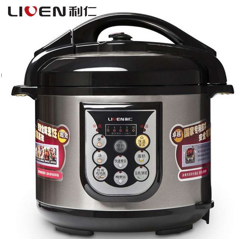 利仁(Liven) DNG-6001不锈钢色 电压力锅 微电脑式 6L 单胆