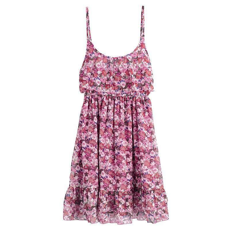 VANCL凡客诚品 小可爱碎花吊带连衣裙 玫红印花 M