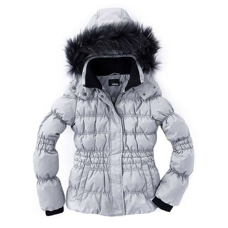 VANCL凡客诚品 [Luxury]暗格纹收腰短款羽绒服 黑灰格 L