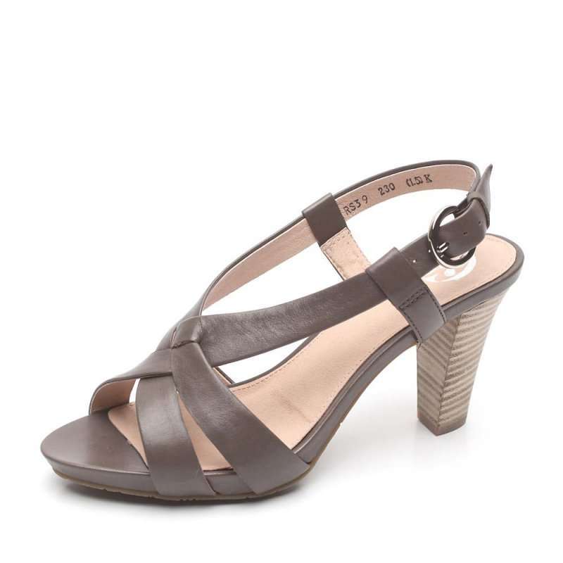 Bata 拔佳2012年夏季灰色油蜡牛皮女凉鞋ARS39D 34