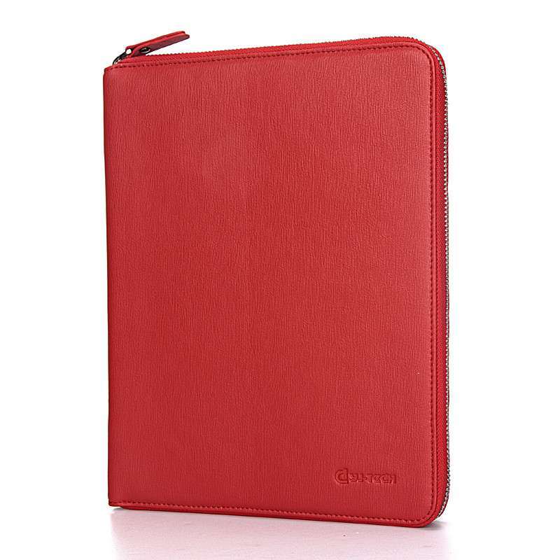 源佳（YJ-TECH）苹果附件new iPad3/iPad2商务真皮保护皮套（红色树纹公文包）