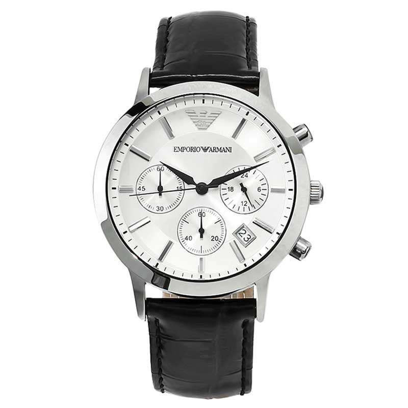 阿玛尼ARMANI时尚真皮表带 石英男表AR2436 中号38mm