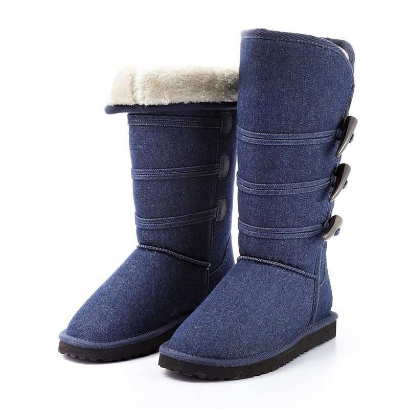 VANCL凡客诚品 牛角饰扣雪地靴12寸30621深蓝36