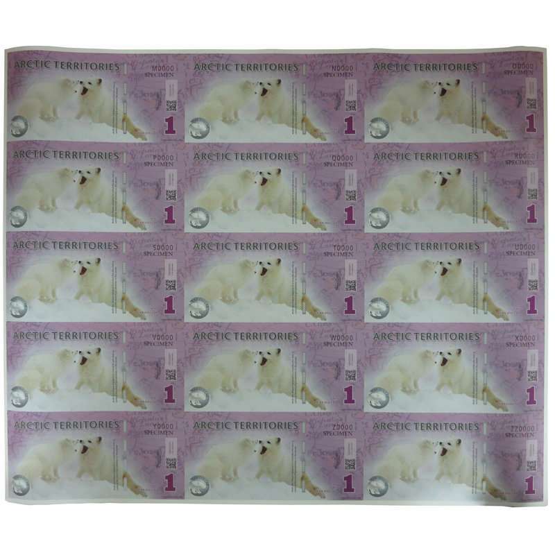 纵银藏品 北极(狐)塑料纪念钞15连体