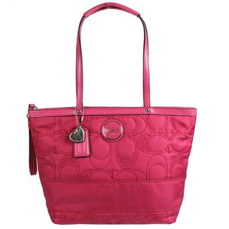Coach蔻驰 F17668 经典logo尼龙手提单肩女包