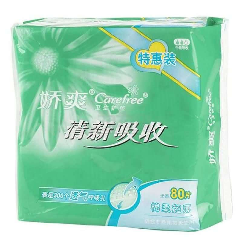 娇爽清新吸收护垫80片（无香）