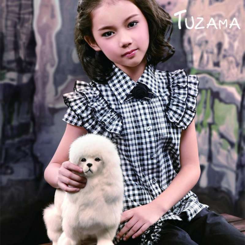 兔仔唛TUZAMA大女童新款开衫衬衣短袖个性薄上衣黑色160码