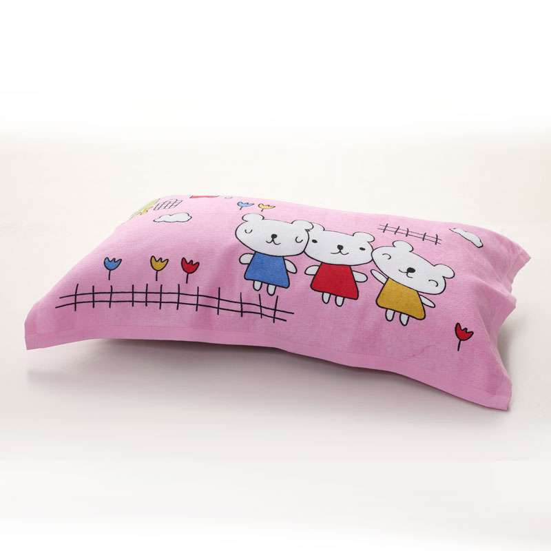 洁玉快乐小熊枕巾（粉色) JY-1039Z