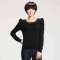 唐狮 女式 女款圆领泡泡袖线衫112321043144(黑色XL)
