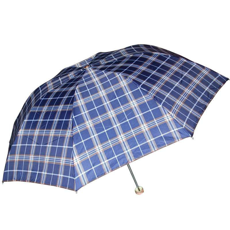 天堂339天格高密隐格聚酯纺三折超轻晴雨伞815兰