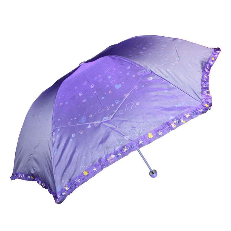 天堂3312E迷彩星辰变色闪光布晴雨伞紫罗兰